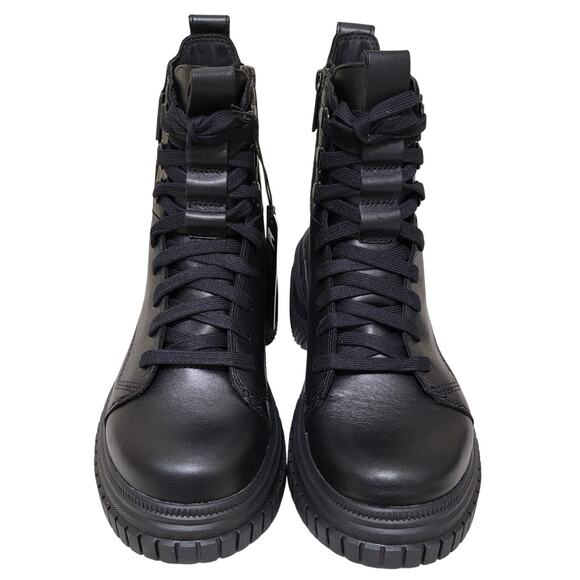 Sorel Women Chunky Combat Boots Ona Ave Boot Lace Up Size US 5 Black Leather - Picture 4 of 6